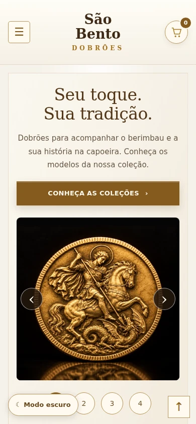 Captura de São Bento Dobrões — Loja em tela de celular simulada